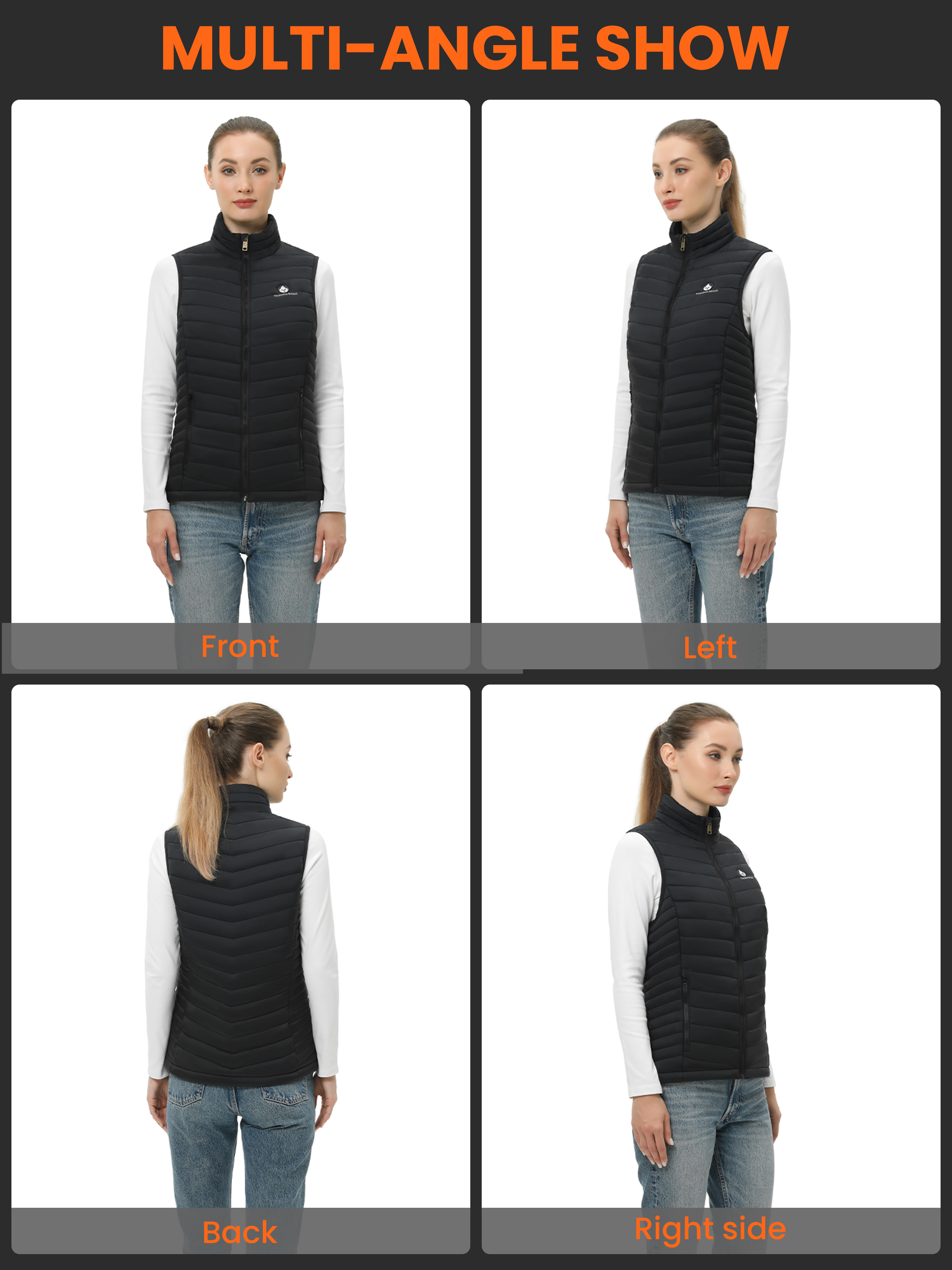Thermo Beast Heated Vest Women with Battery Pack Included, 4-Zone Electric Heating for Winter Outdoor, for Golf, for Work